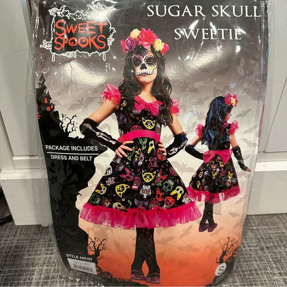 Girls day of the dead costume, Size Small